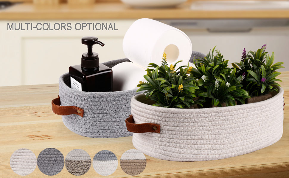 Oradrem Woven Storage Basket for Toilet Tank Top,Farmhouse