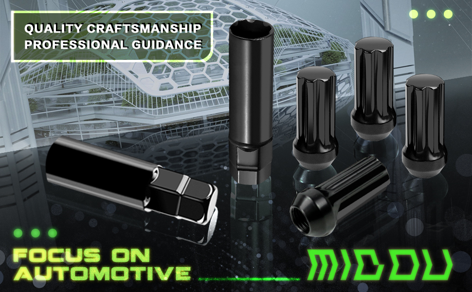 MIDOU AUTO 9/1618 Wheel Lug Nuts, 32x 9/16 x 18 2" Tall