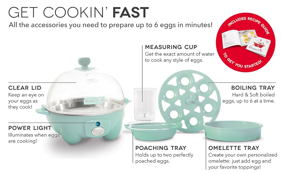 Dash Rapid Egg Cooker 6 Egg Capacity Electric Egg Cooker