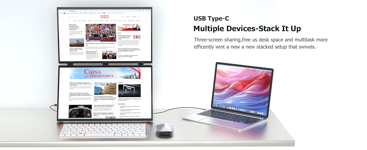 triple screen portable monitor