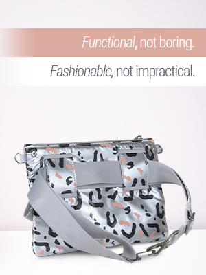 Amazon.com: Go Dash Dot Crossbody Belt Bag Silver Blush