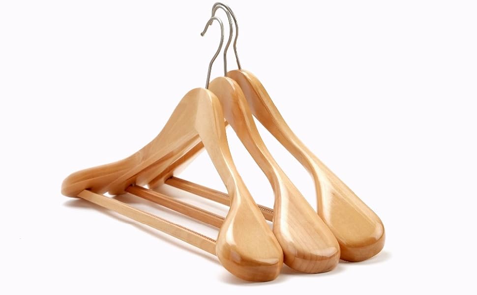 Sajani Wooden Coat Hangers Set of 6 Amazon.in Home & Kitchen
