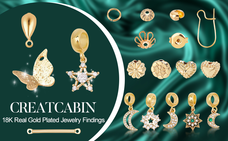 CREATCABIN 1 Box 100Pcs 18K Gold Plated Teardrop Stud