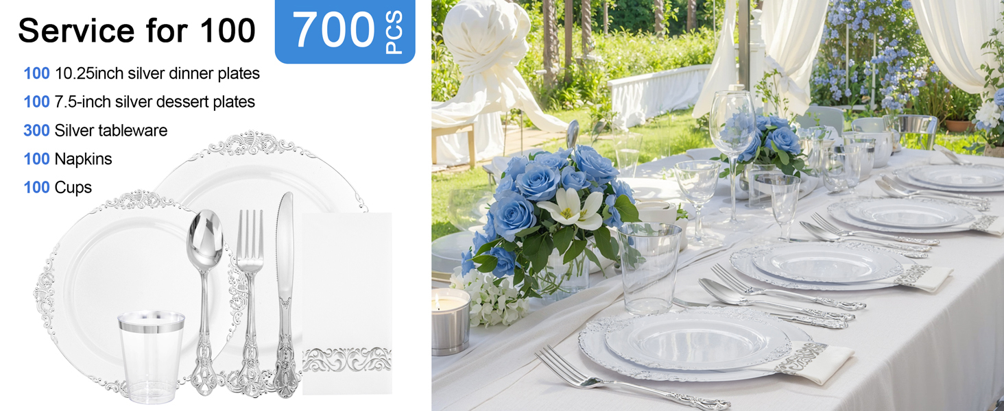YOUBET 700 Piece Wedding Dinnerware Set -17 YOUBET 700 Piece Wedding Dinnerware Set -17