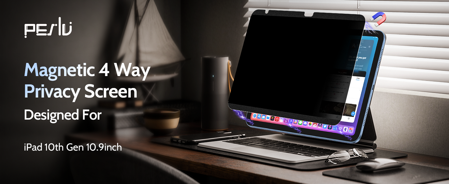 Peslv 4 Way Privacy Screen Protector for iPad 10th