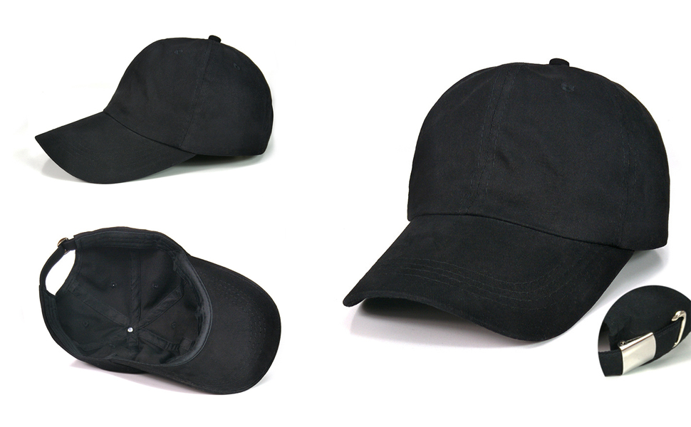SCHEPPEND 3-Pack Smooth Plate Solid Color Baseball Cap Soft