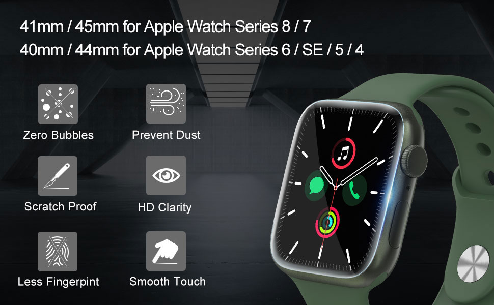 Tempered Glass Screen Protector Compatible with Apple Watch