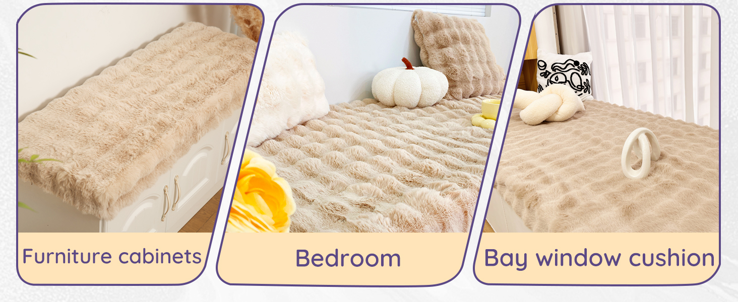 Sutteles Custom Bubble Velvet Bay Window Cushion; Window