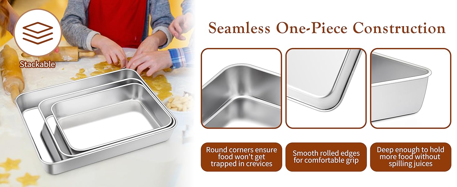 Stainless Steel Baking Sheet Pan Set of 3