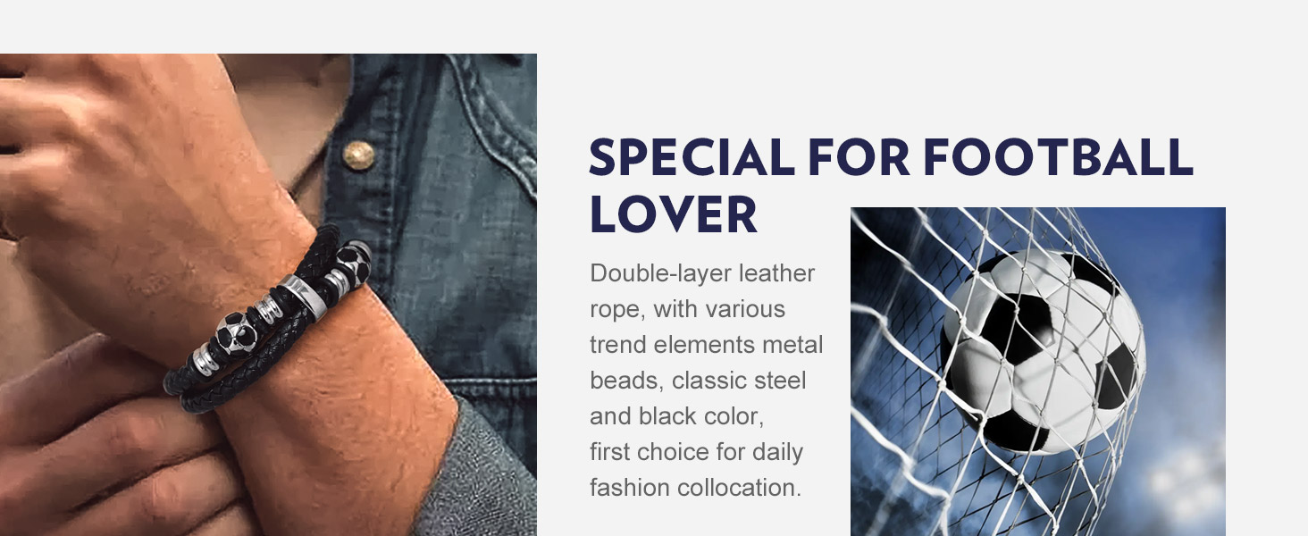 Bandmax Celtic Knot Bead Bracelet Leather Bracelet Wristband for Men Dad Husband Son