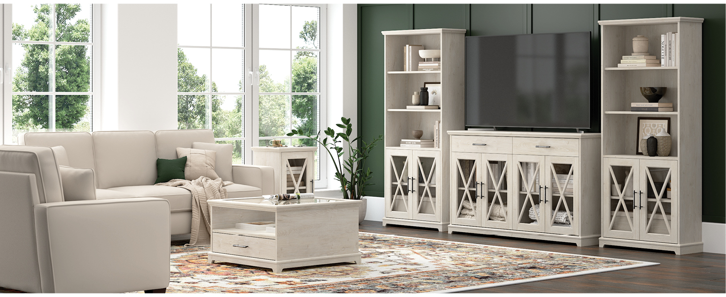 modern farmhouse living room coffee end tables accent storage tv stand console media cabinet white