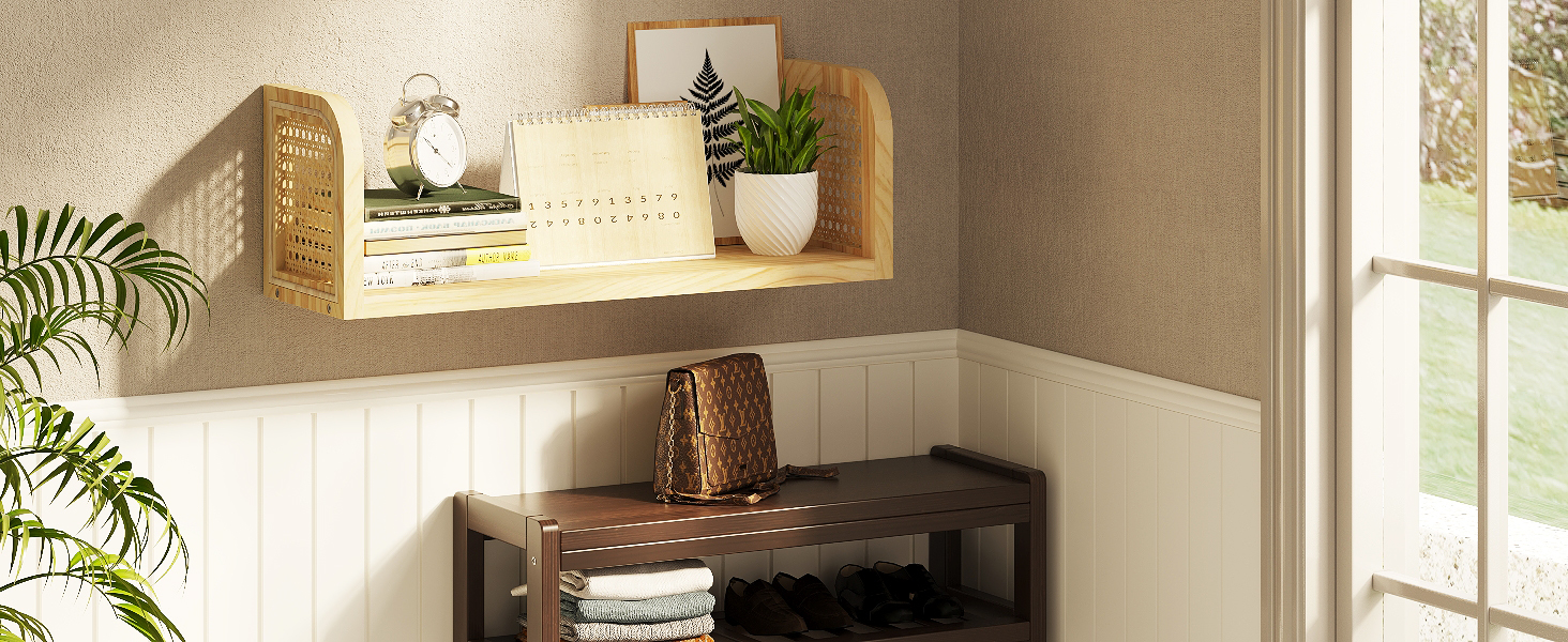 Vécu 17 Étagère murale en rotin