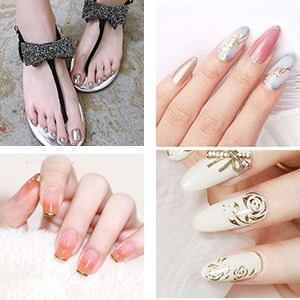 Amazon.com : CHARMFORYOU 3 Colors Metallic Gel Nail Polish