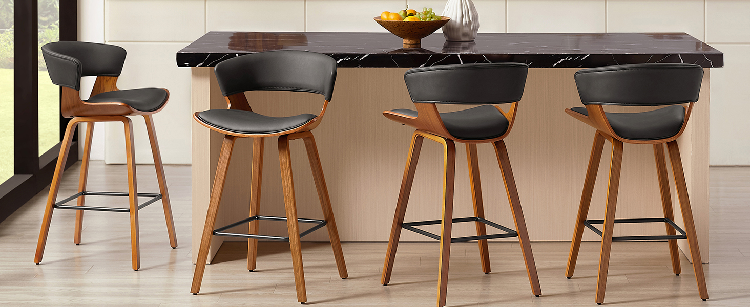 Art Leon Bar Stools Set of 2 Mid Century Modern Counter