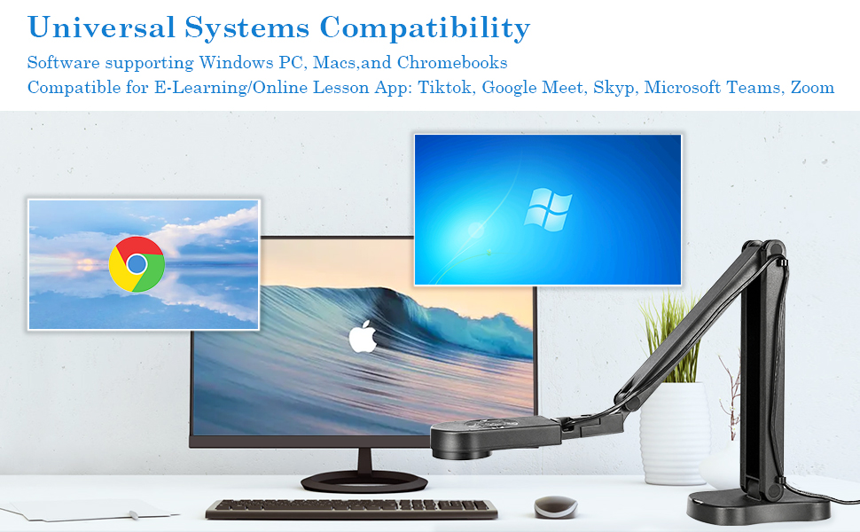 Kitchbai 4K USB Document Camera for Teacher, 8MP cam & Visualiser