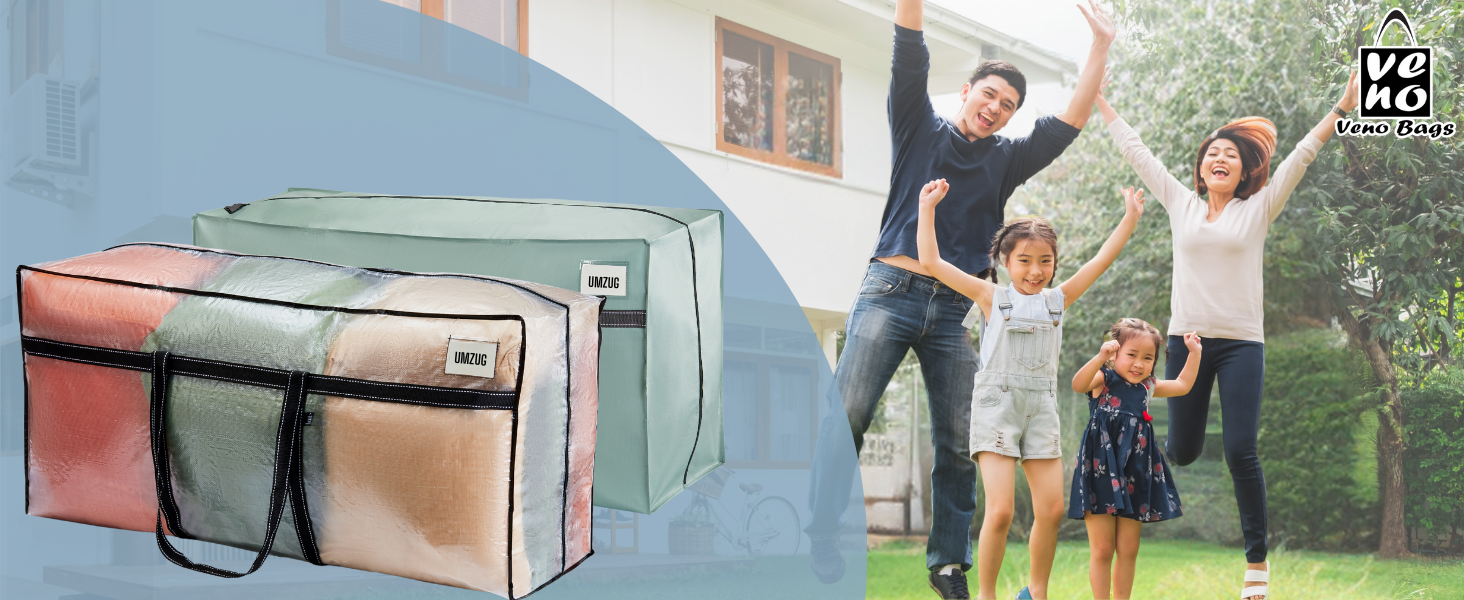 VENO 2 Pack Extra Large Moving Bags, Heavy Duty Storage, Moving Boxes