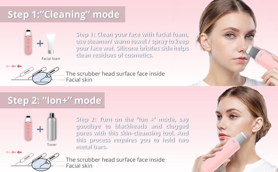 GUGUG Skin Scrubber Skin Spatula, Blackhead Remover Pore Cleaner with