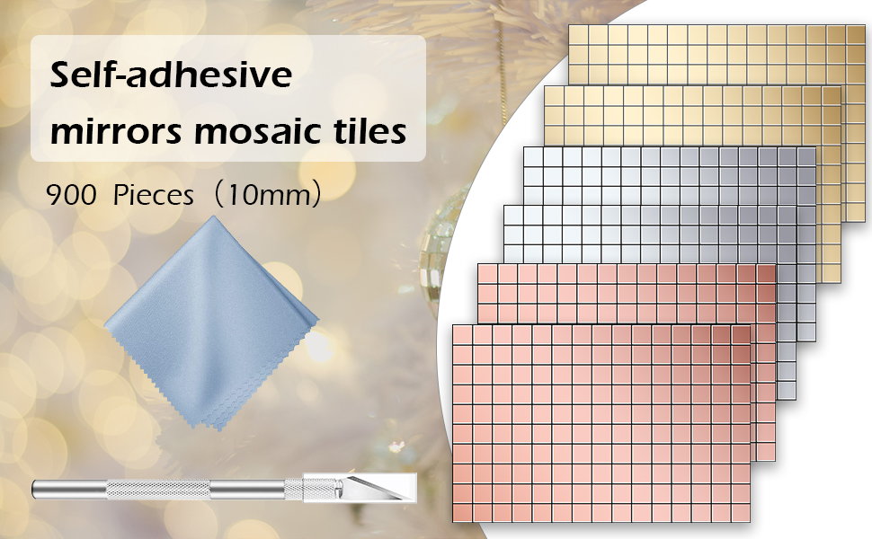 Skartgripir 10×10mm SelfAdhesive Mirrors Mosaic Tiles,Mini
