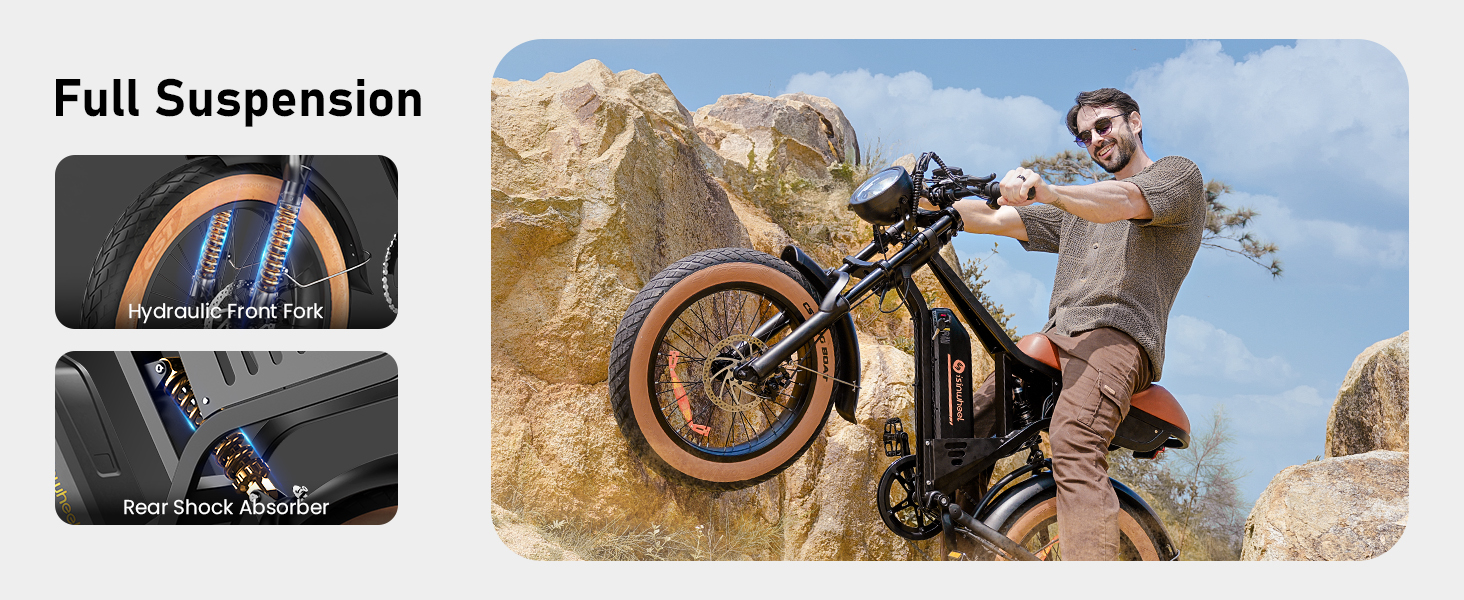 R6 Retro Electric Bike for Adults 1000W Motor, 28MPH, Max