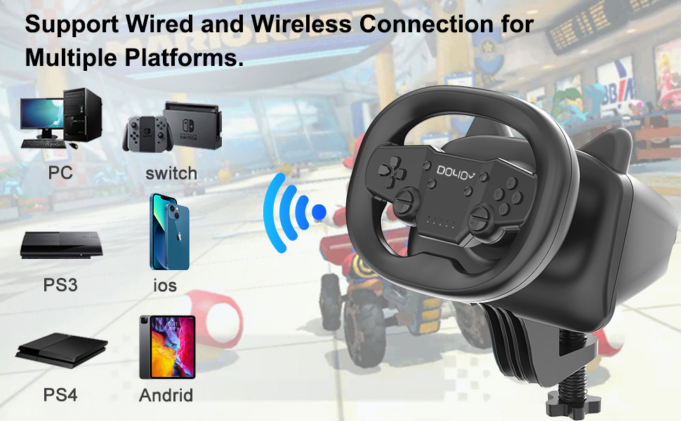 DOYO PC Steering Wheel, Wireless 270° Gaming Racing Wheel