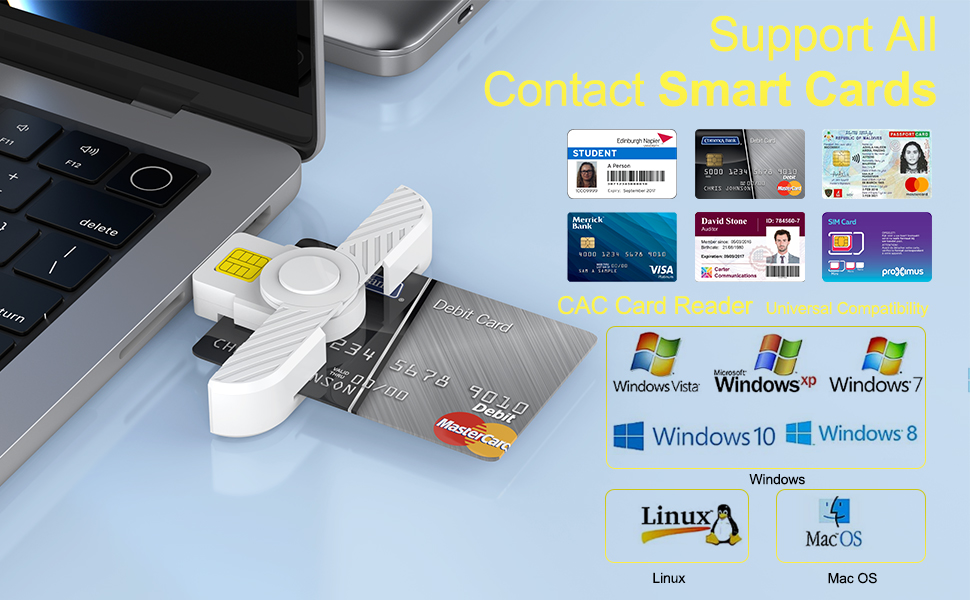 Smart Card Reader USB C Elektronische Identität, digitale Signatur und