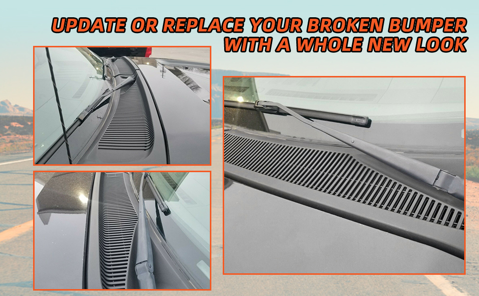 ECOTRIC Windshield Wiper Cowl Vent Grille Cover Panels Kit