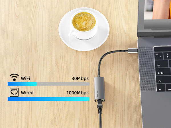 Type C to RJ45 Gigabit Ethernet Adapter
