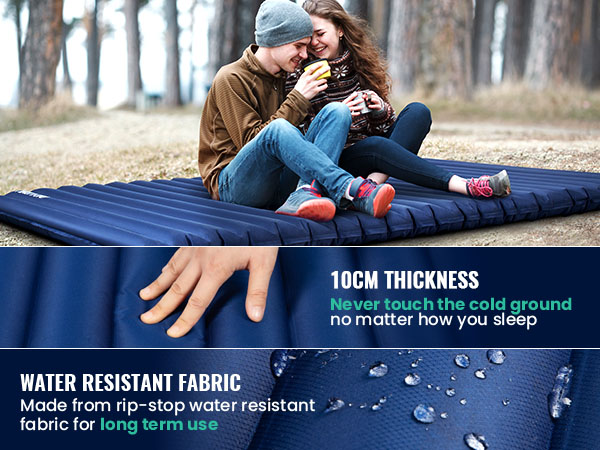 Double Sleeping Pad, Hikenture Camping Mattress for 2 Person