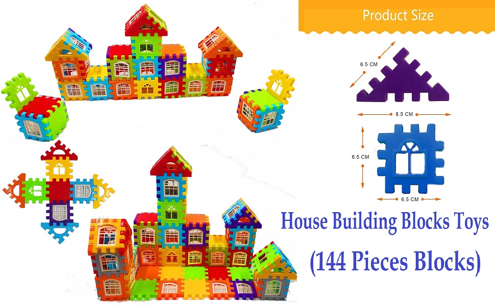 FunBlast House Building Blocks Toys for Kids (144 Pieces Blocks