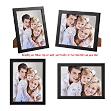 WOLTU Cornice Per Foto 21x29.7cm A4 In Legno Porta Foto Da Parete E Tavolo Nero 15 3