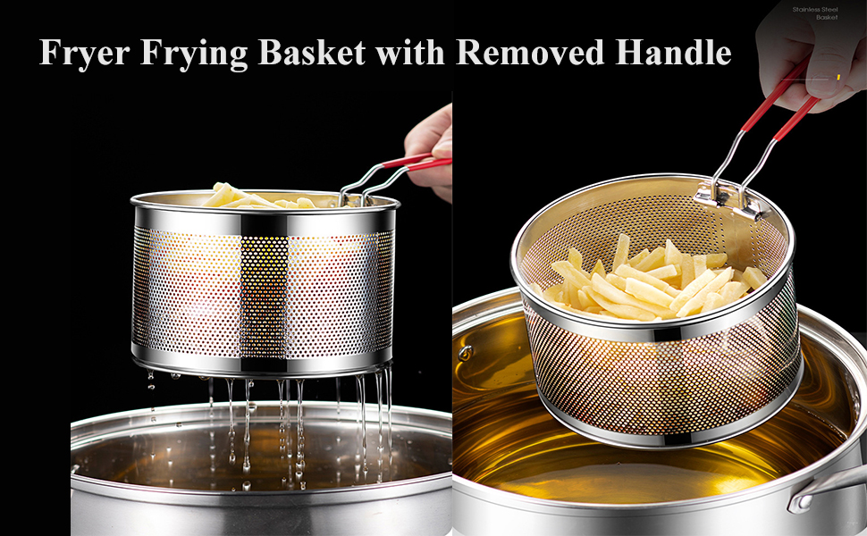 fry baskets handle pasta pot with strainer basket deep fry frying basket pot with frying strainer