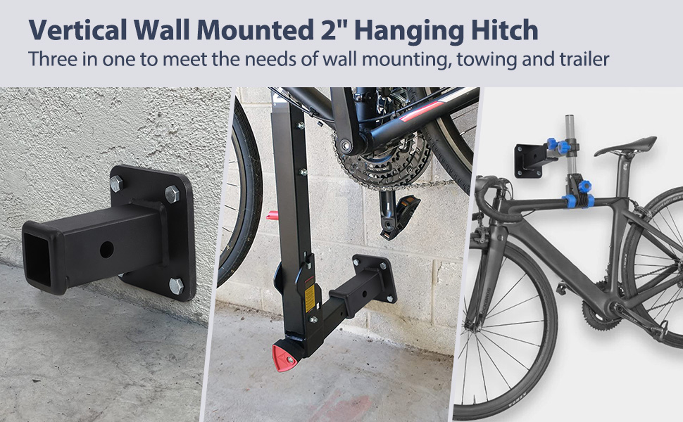 GAOMON Hitch Wall Mount,2" BoltOn Receiver Opening Hitch Tube,20,000 LBS Bumper