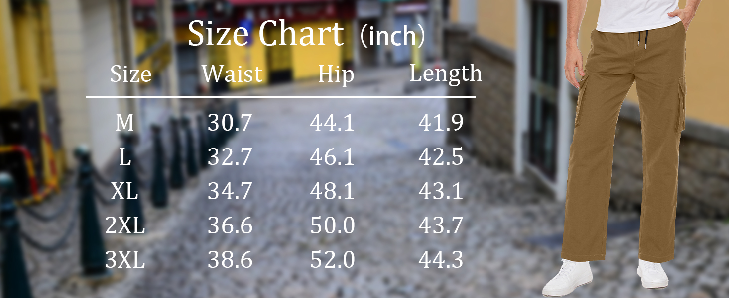 YAOBAOLE Mens Cargo Trousers Elastic Waist Men Work Trousers with Pocket Cargo Joggers Men 14 men casual trousers