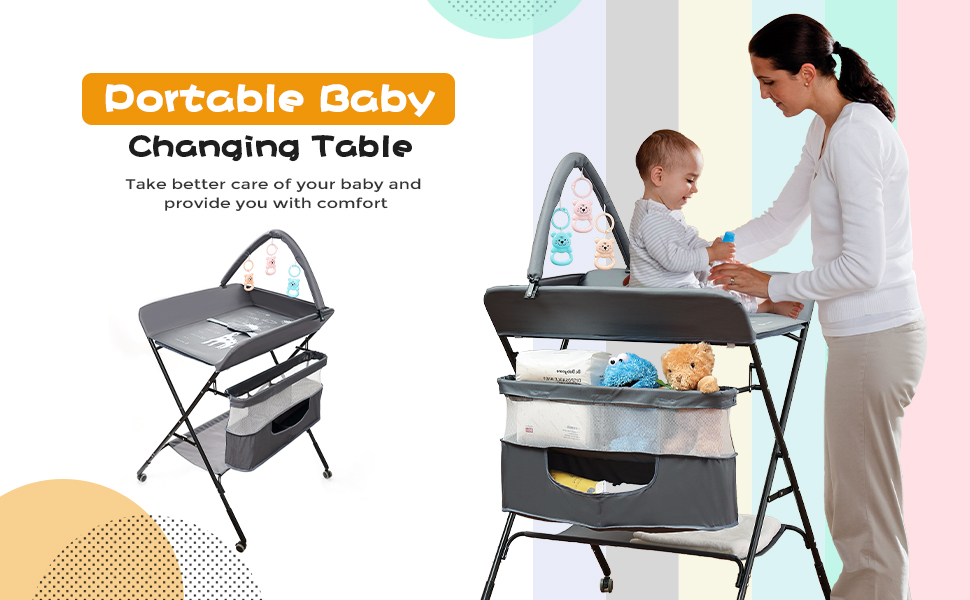 KSITEX Portable Changing Table for Baby Folding Baby