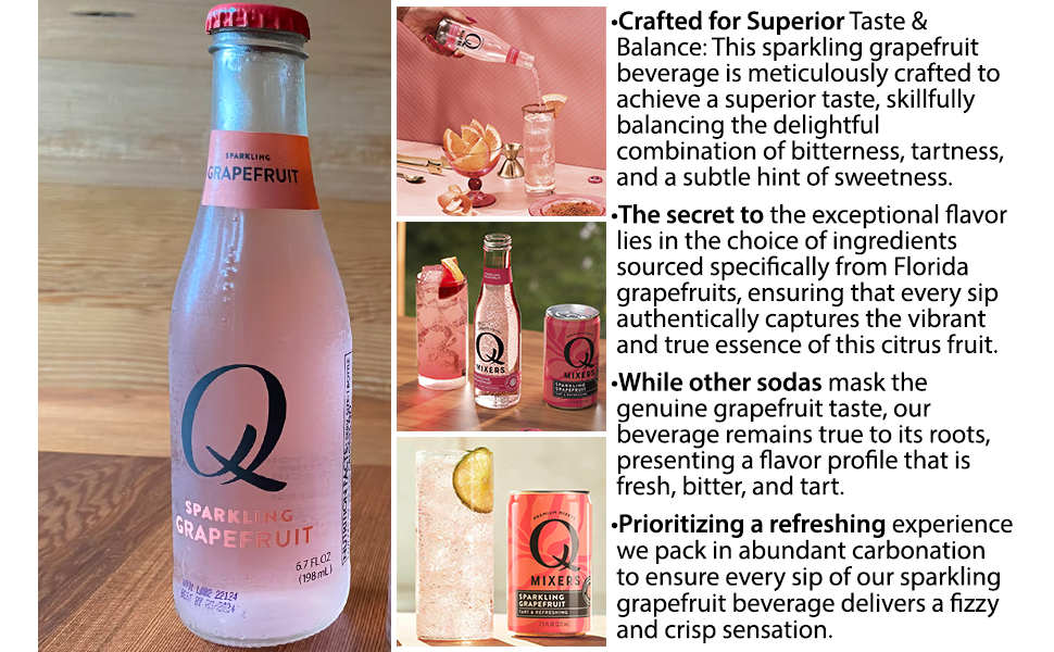 Q Mixers Sparkling Grapefruit, Premium Cocktail Mixer Made