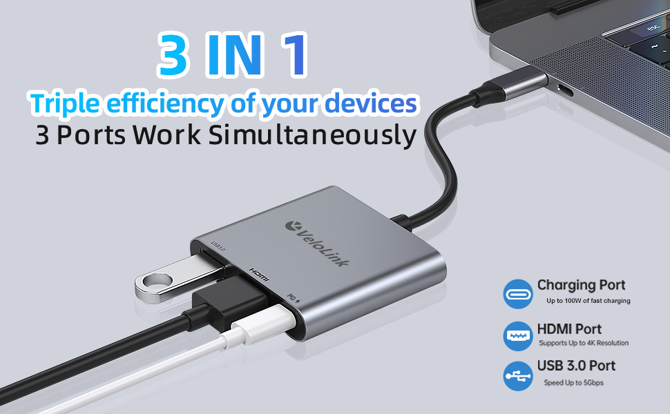 3in1 USB C to HDMI Adapter