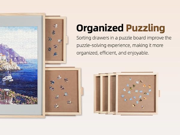 puzzle table with drawer