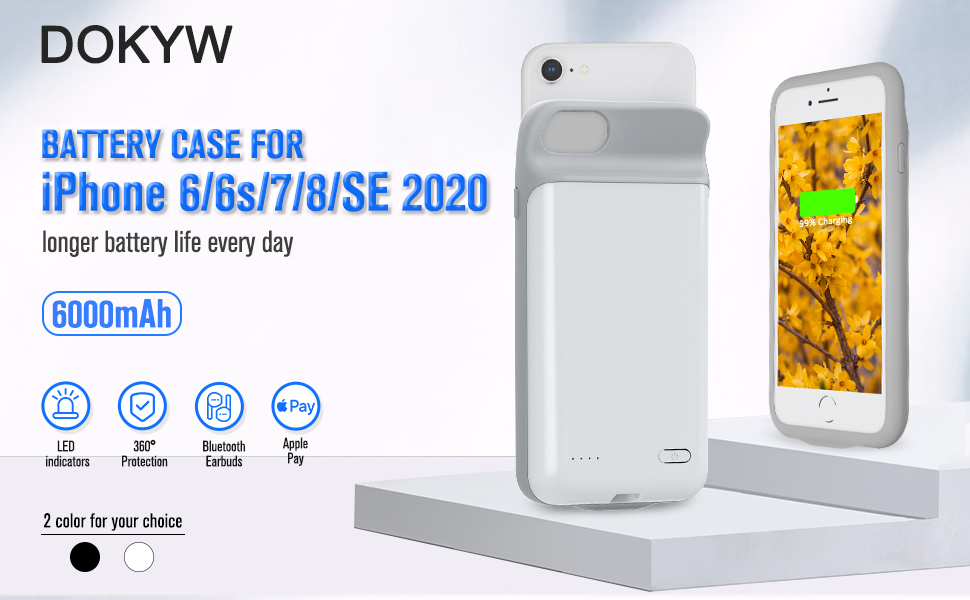 DOKYW Battery Case for iPhone 8/7/6s/6/SE(2020/2022