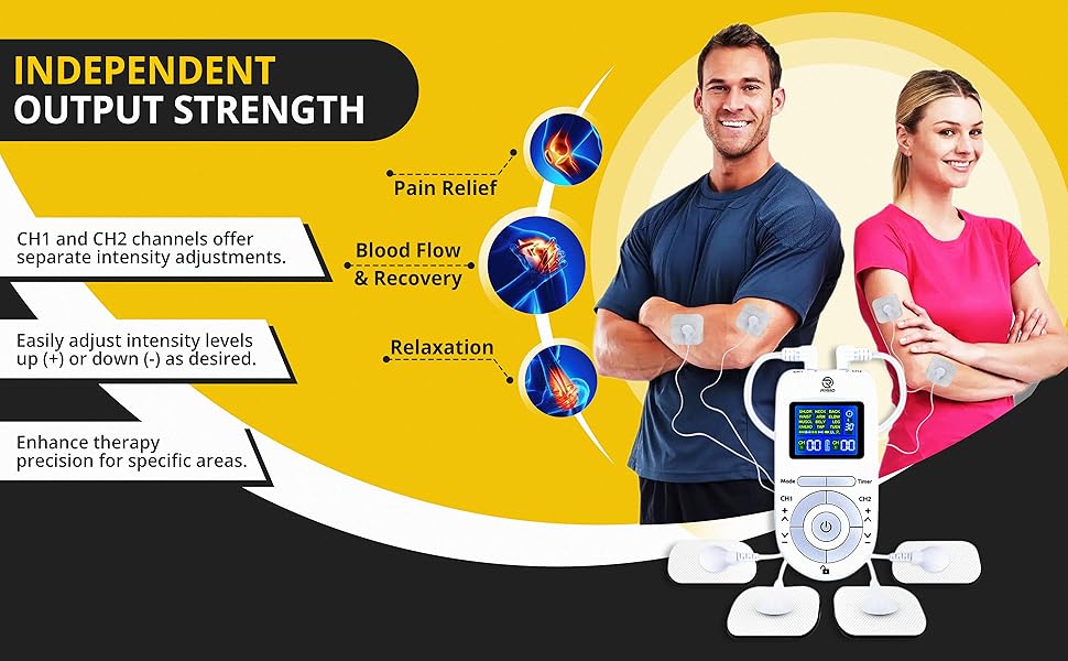 RIGID FITNESS Advanced TENS EMS Muscle Stimulator Wireless, Dual