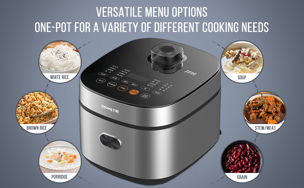 JOYOUNG Rice Cooker 8 Cup, 14 Menu Options MultiFunctional Rice Cooker