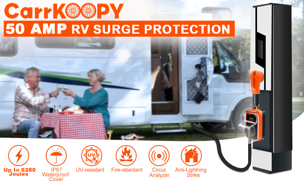 Carrkoopy RV Surge Protector 50 Amp, UL FCC RoHS Listed