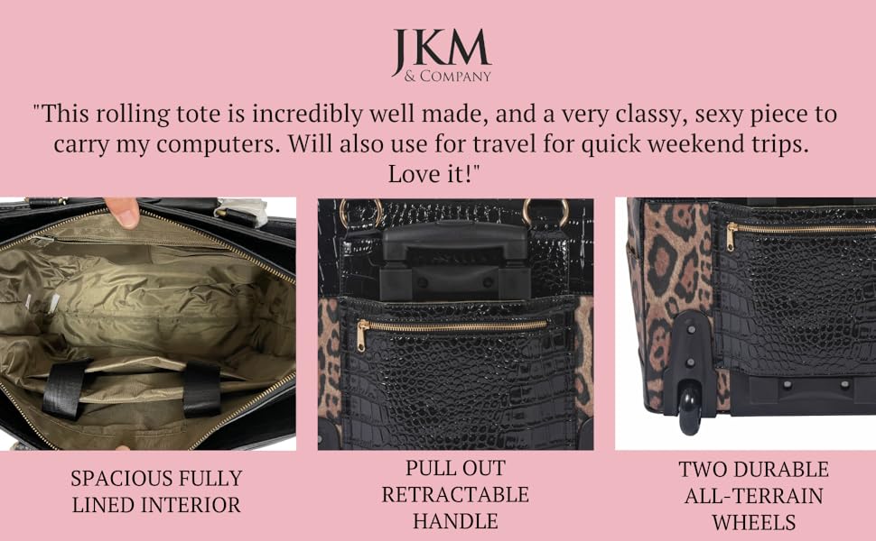 women's briefcase rolling tote carry on bag carryon laptop bag purse travel bag computer office