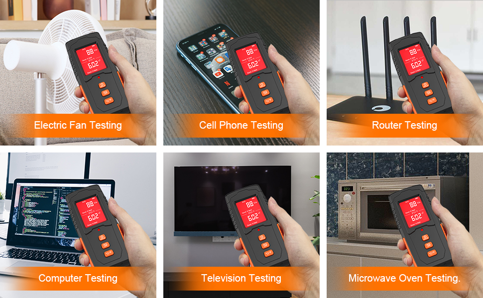 EMF Meter Rechargeable Electromagnetic Field Radiation Detector ...