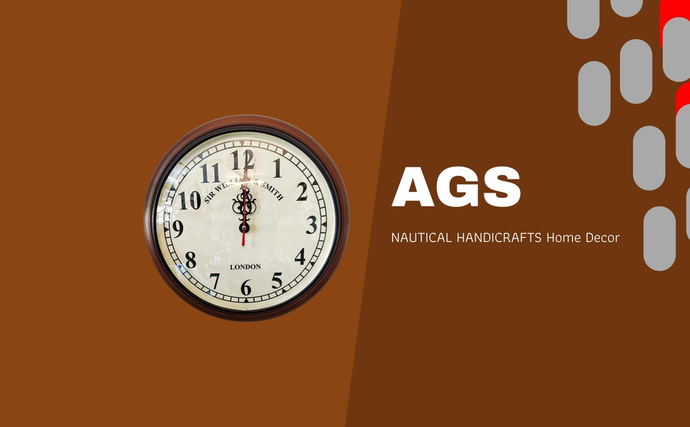 Buy Ags Nautical handicrafts Antique Style Wooden Wall Clock with Roman
