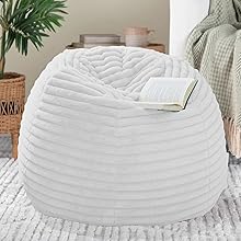 Mollismoons White fur Bean bag