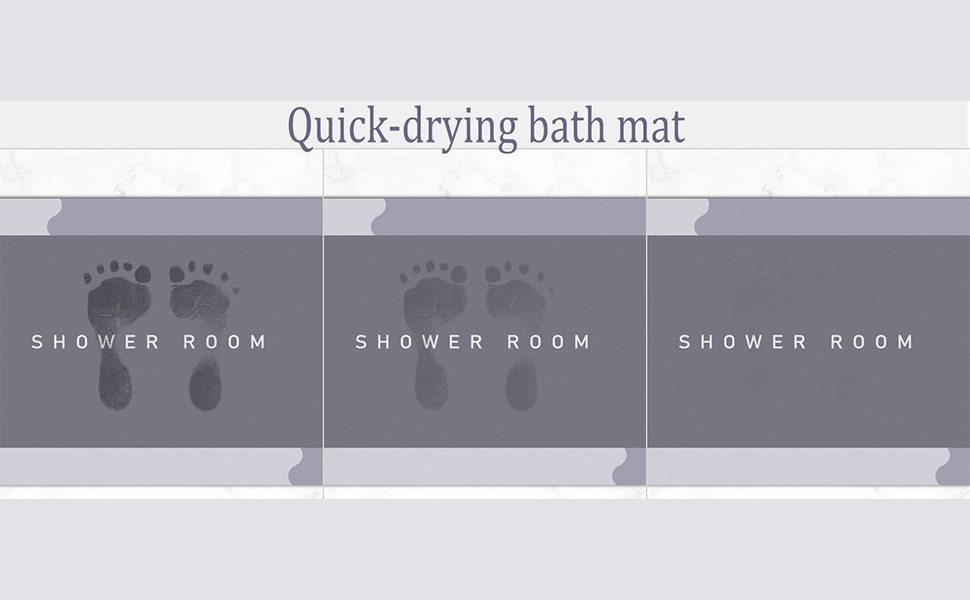 DecroXmas Diatom Mud Floor Mat Absorbent Diatomite Bath Mat Grey Non