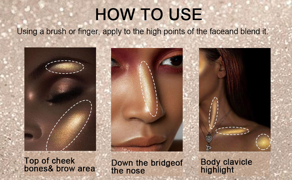 HMF2001 Highlighters Highlight Makeup (C02. 8 Colors Face