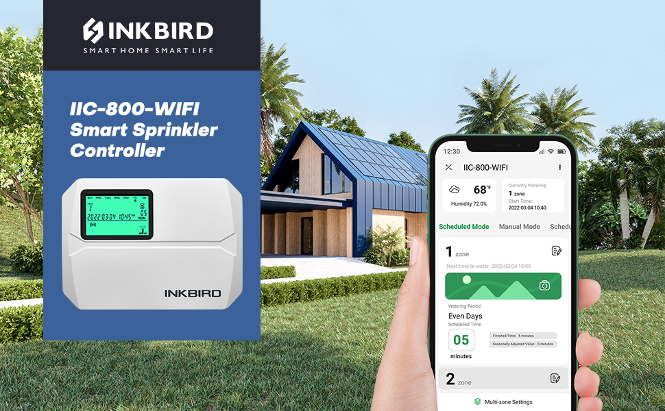 Inkbird Smart WiFi Sprinkler Controller, 8 Zones Indoor Automatic