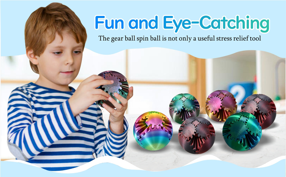 3D Printed Gear Ball Spin Ball Cube Fidget Toy