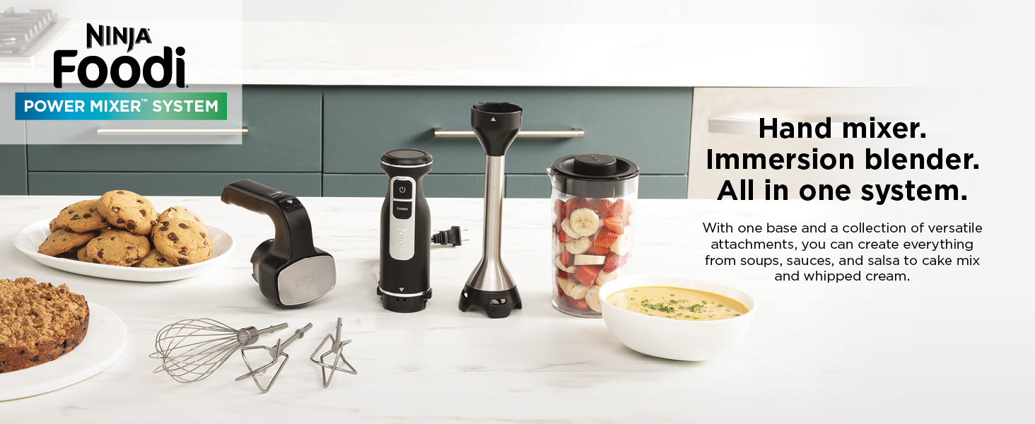 Ninja CI100C Foodi Power Mixer System Immersion Blender and HandMixer